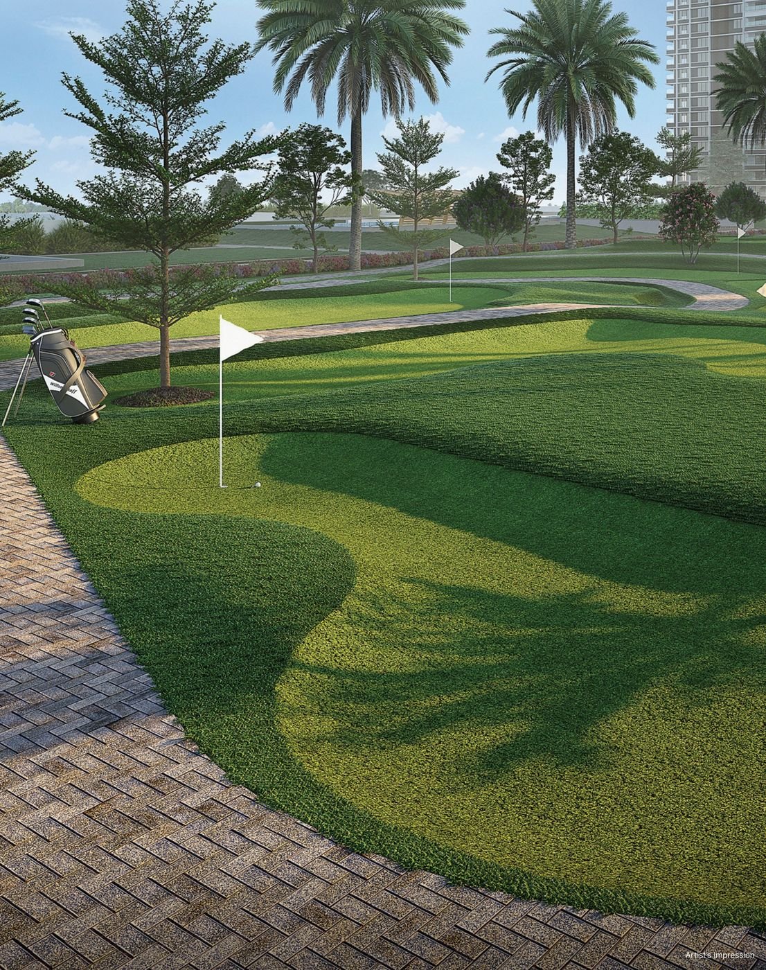 1-acre golf putting course