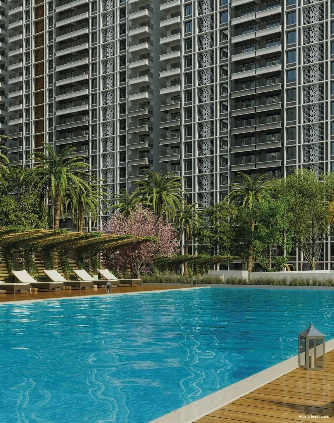 50-metre lap pool beside the towers