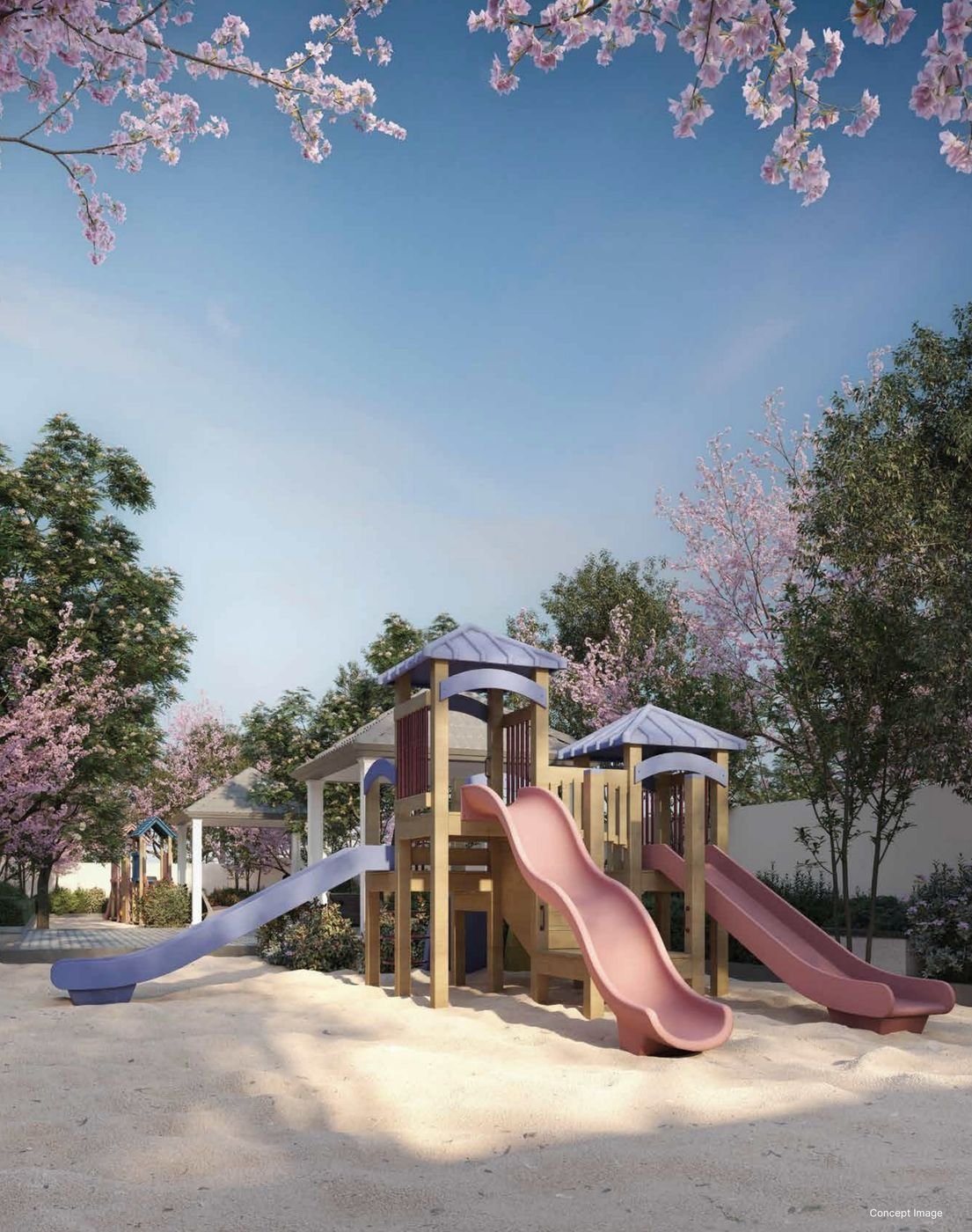 Kids' playground with slides
