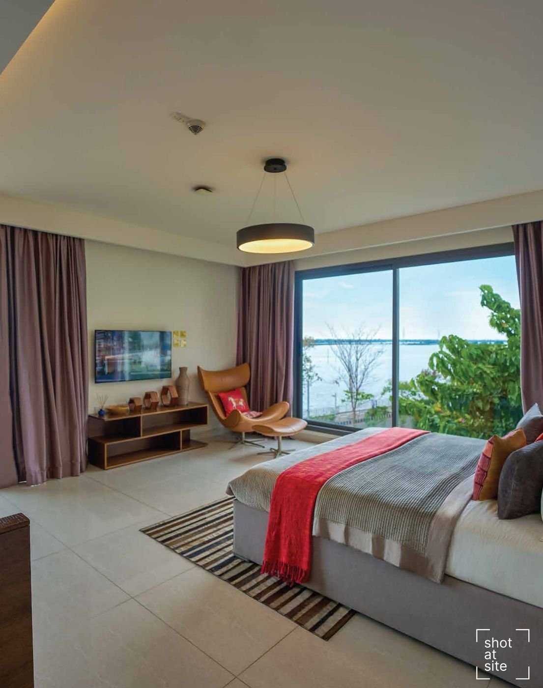 Master bedroom overlooking the backwaters