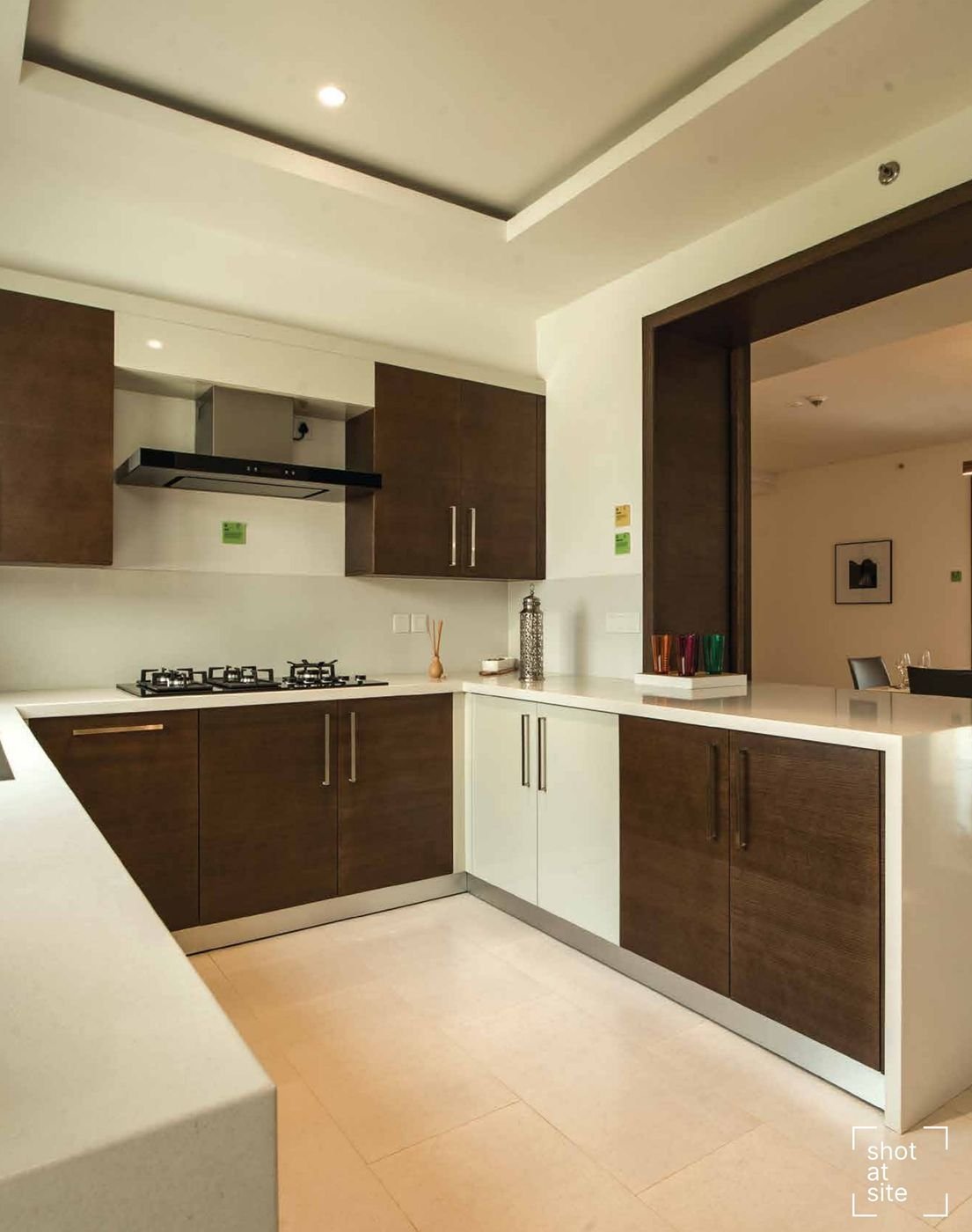 Kitchen with full-height cabinets